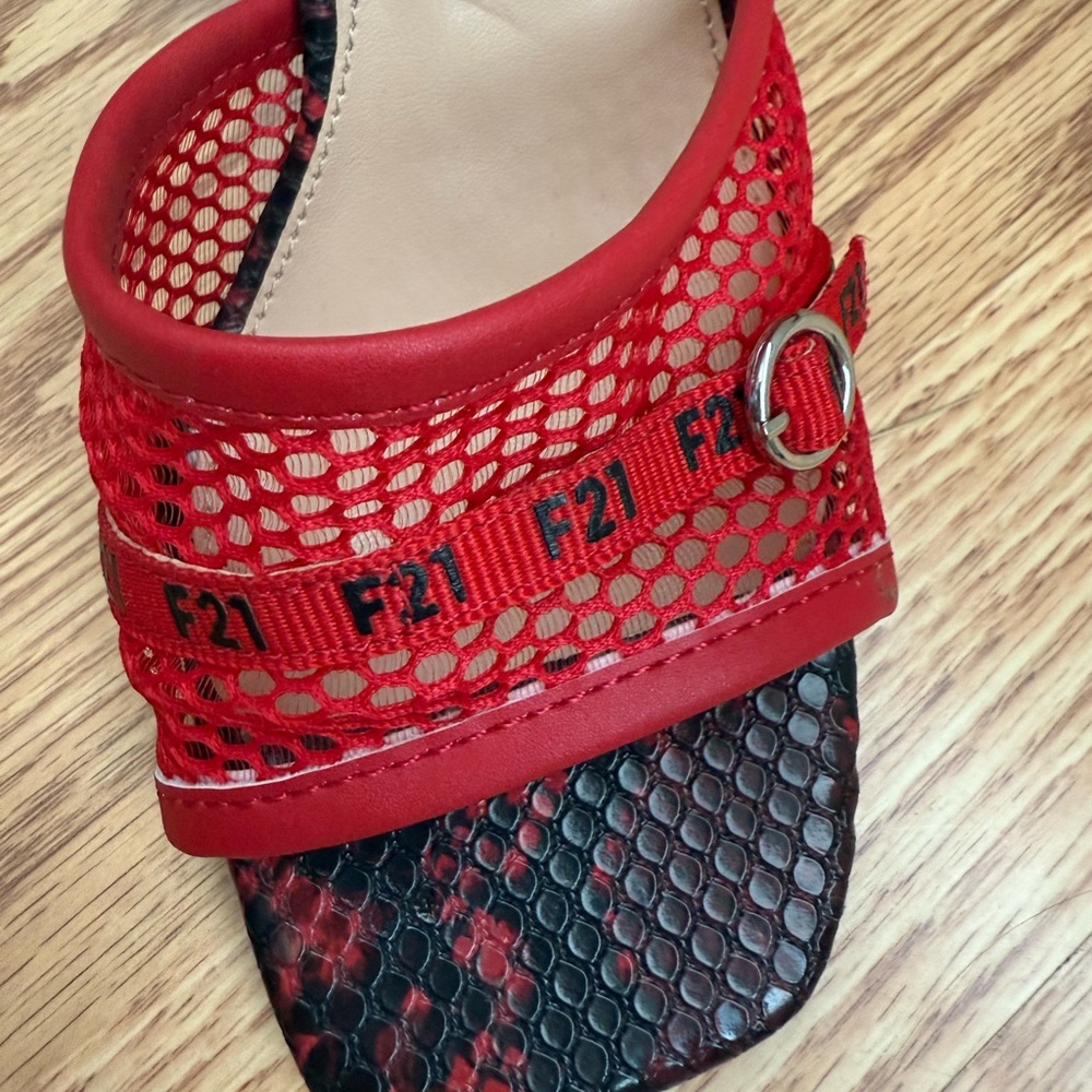 Forever 21 Red Mesh Women's Sandals